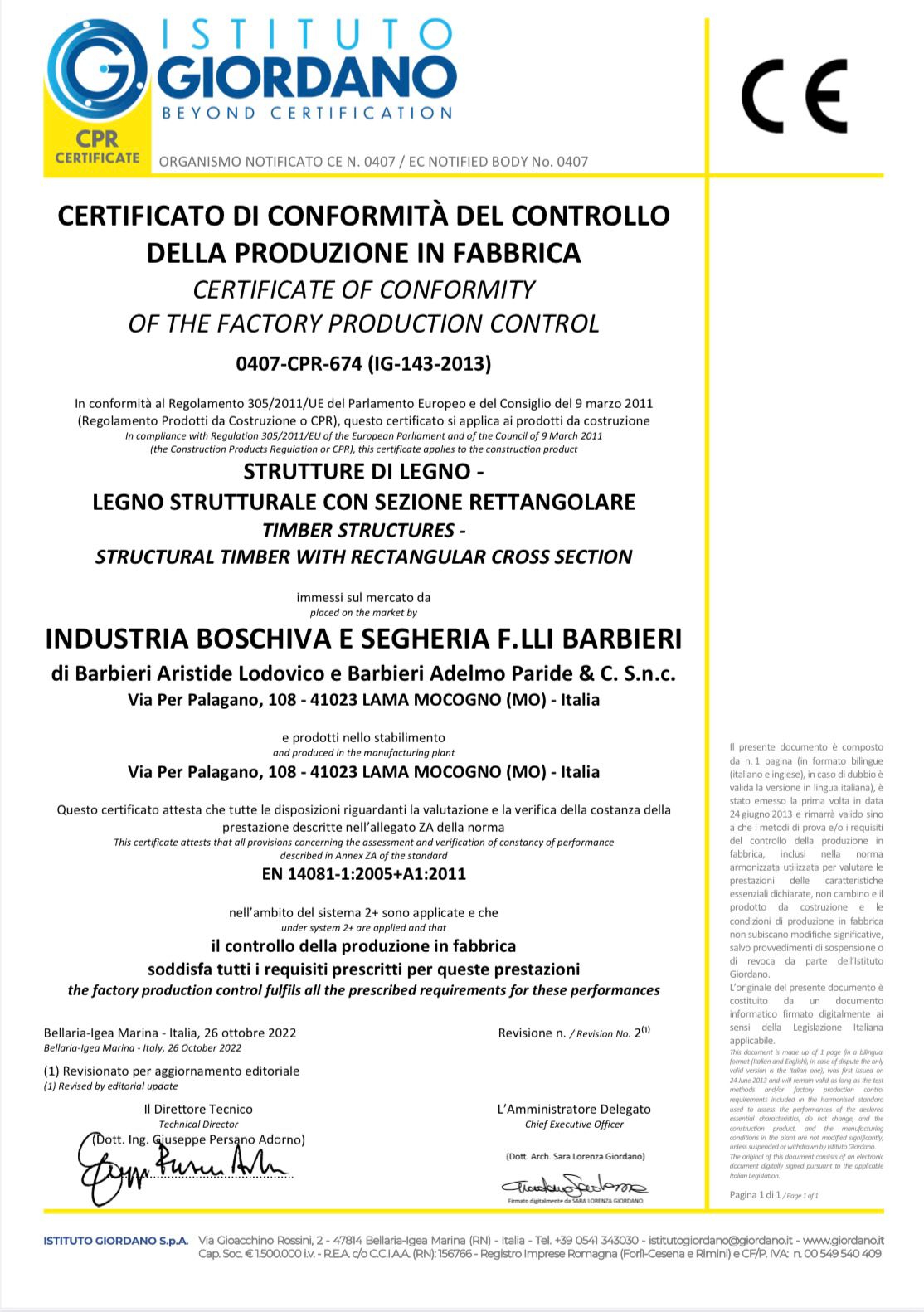 Certificato CE
